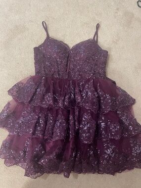 Amazon | Dresses | Womens Plain Solid Short Sleeve Casual Pockets Midi Dress  With Belt Purple | Poshmark